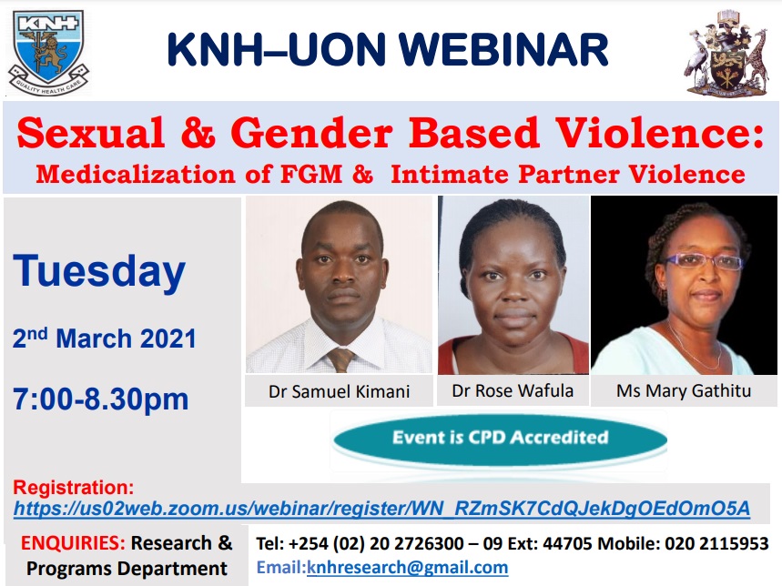 Uon Knh Webinar Sexual And Gender Based Violence Medicalization Of Fgm